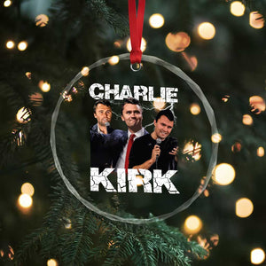 Charlie Kirk Crystal Glass Ornament Freedom Speech A True Patriot Tribute Bootleg TS10 Print Your Wear