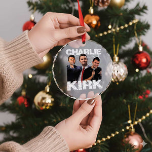 Charlie Kirk Crystal Glass Ornament Freedom Speech A True Patriot Tribute Bootleg TS10 Print Your Wear
