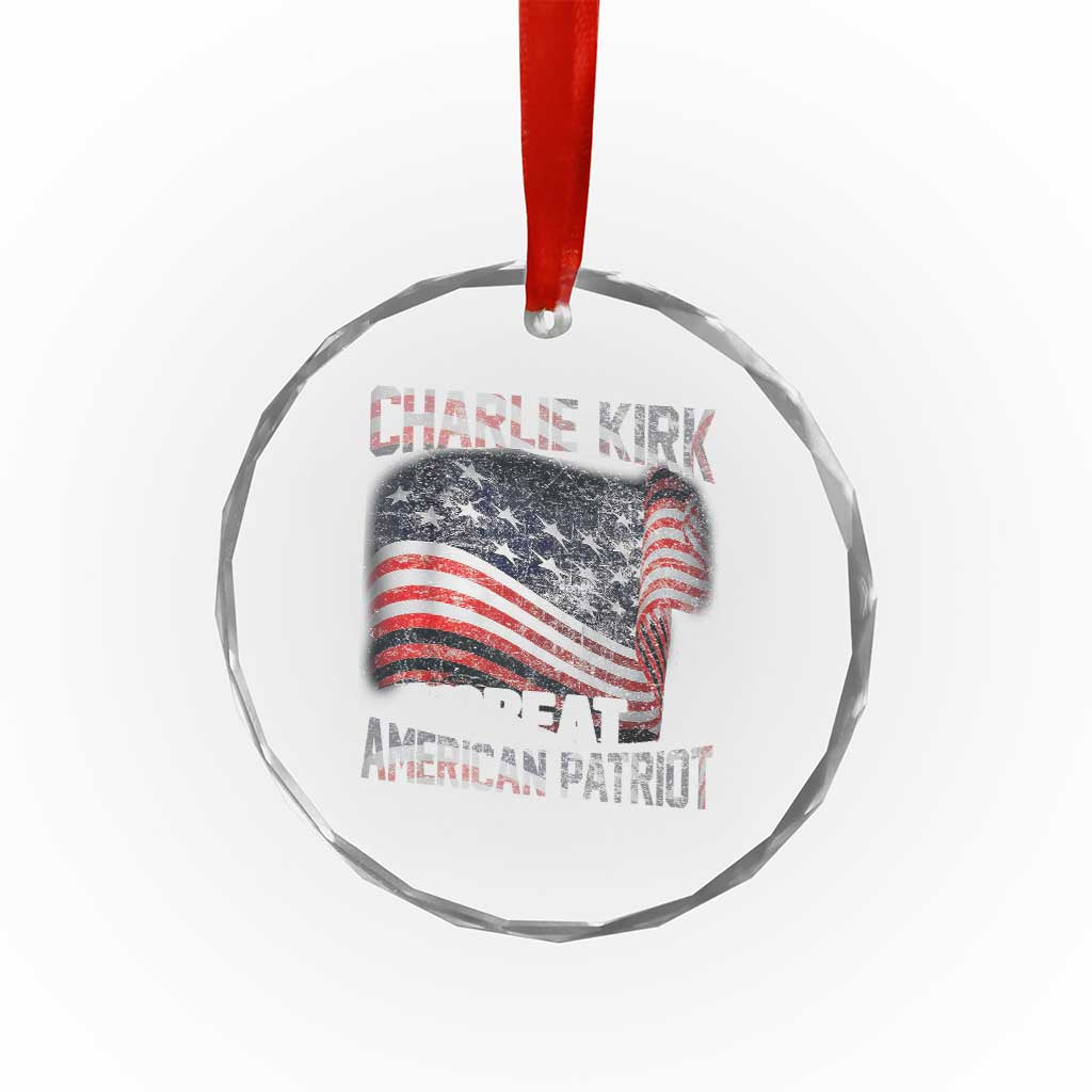 Charlie Kirk Crystal Glass Ornament Great American Patriot American Flag TS11 Print Your Wear