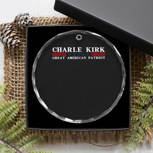 Charlie Kirk Crystal Glass Ornament Great American Patriot USA Freedom Conservative TS10 Print Your Wear