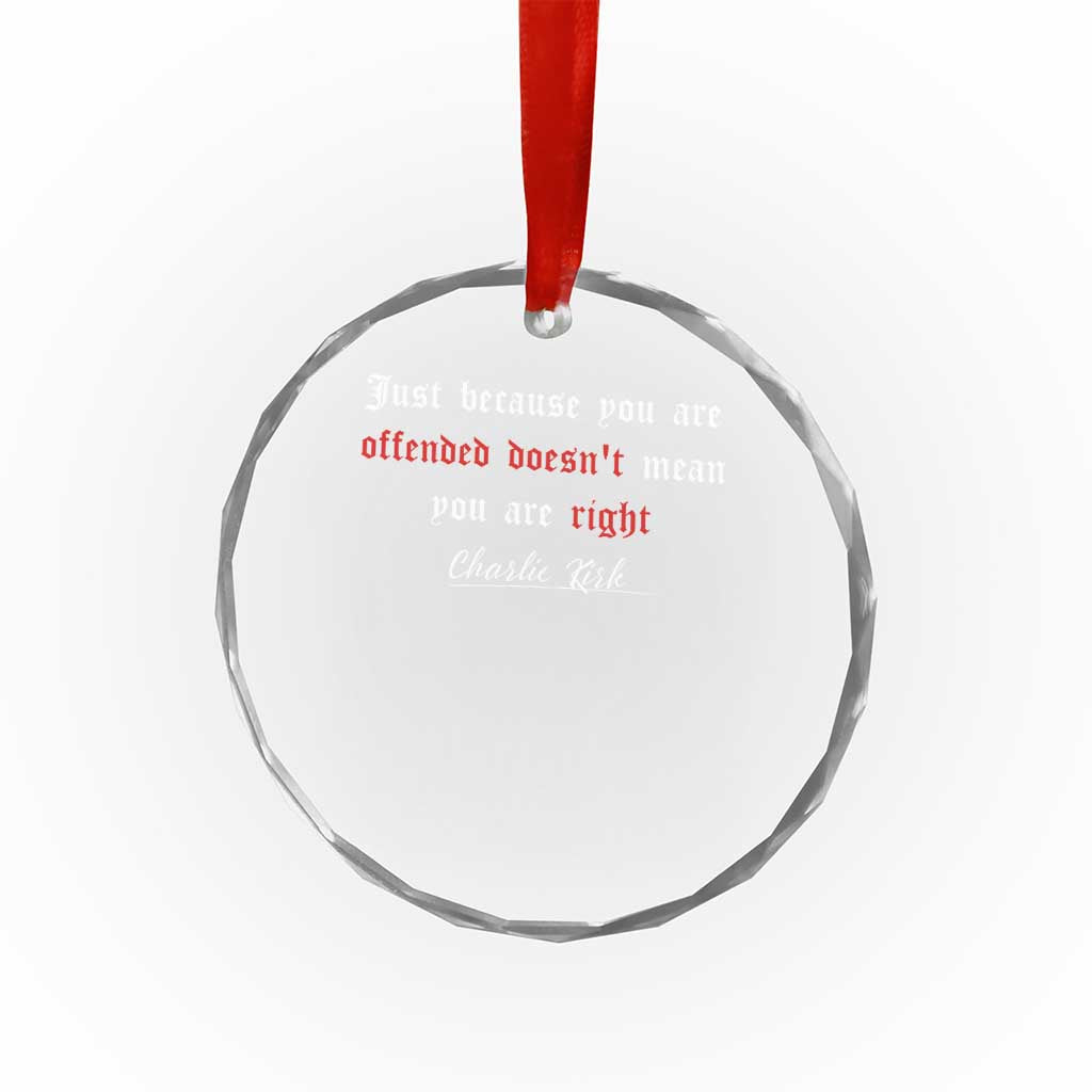 Charlie Kirk Crystal Glass Ornament True Patriot Tribute Freedom Conservative Supporter TS10 Transparent Glass 3'' Circle Print Your Wear