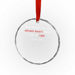 Charlie Kirk Crystal Glass Ornament True Patriot Tribute Freedom Conservative Supporter TS10 Transparent Glass 3'' Circle Print Your Wear