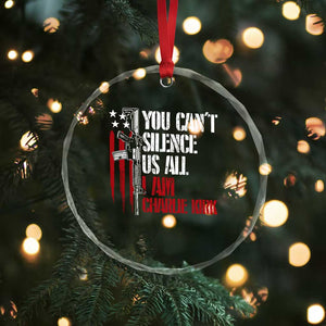 Charlie Kirk Crystal Glass Ornament You Cant Silence Us All USA Flag TS10 Print Your Wear