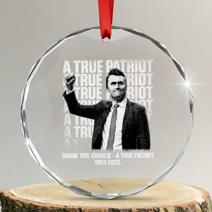 Charlie Kirk Freedom Crystal Glass Ornament Vintage A True Patriot Patriotic American TS10 Transparent Glass 3'' Circle Print Your Wear