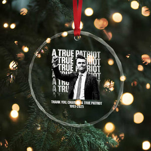 Charlie Kirk Freedom Crystal Glass Ornament Vintage A True Patriot Patriotic American TS10 Print Your Wear