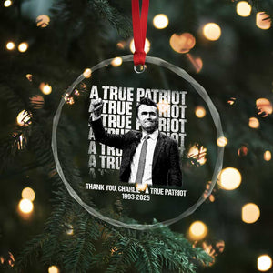 Charlie Kirk Freedom Crystal Glass Ornament Vintage A True Patriot Patriotic American TS10 Print Your Wear