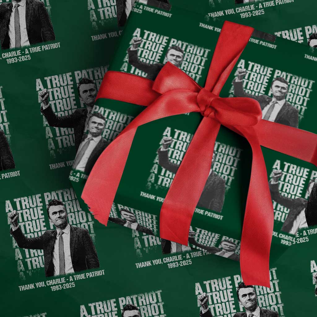 Charlie Kirk Freedom Wrapping Paper Roll Vintage A True Patriot Patriotic American TS10 Green Print Your Wear