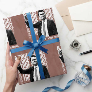 Charlie Kirk Freedom Wrapping Paper Roll Vintage A True Patriot Patriotic American TS10 Mocha Print Your Wear