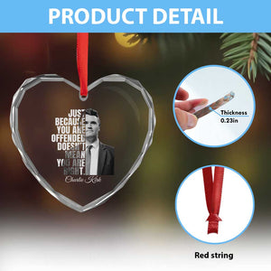 Charlie Kirk Heart Crystal Glass Ornament Free Speech Memorial Tribute TS10 Print Your Wear