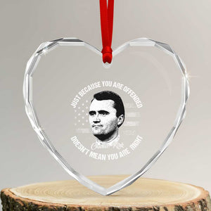 Charlie Kirk Heart Crystal Glass Ornament Free Speech Retro USA Flag TS10 Transparent Glass 3'' Heart Print Your Wear