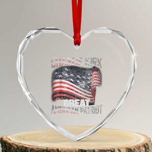 Charlie Kirk Heart Crystal Glass Ornament Great American Patriot American Flag TS11 Transparent Glass 3'' Heart Print Your Wear