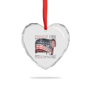 Charlie Kirk Heart Crystal Glass Ornament Great American Patriot American Flag TS11 Print Your Wear