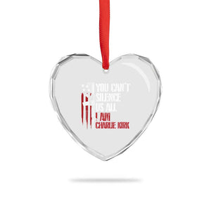 Charlie Kirk Heart Crystal Glass Ornament You Cant Silence Us All USA Flag TS10 Print Your Wear