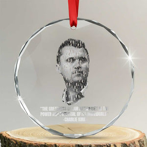 Charlie Kirk Legacy Crystal Glass Ornament Greatness of Our Nation American True Patriot TS02 Transparent Glass 3'' Circle Print Your Wear