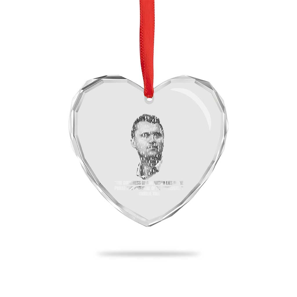 Charlie Kirk Legacy Heart Crystal Glass Ornament Greatness of Our Nation American True Patriot TS02 Print Your Wear