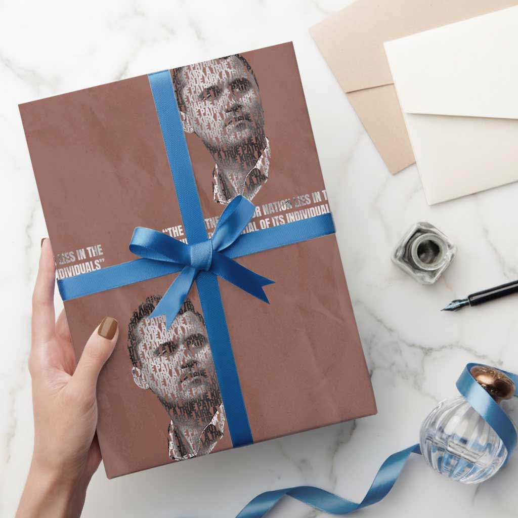 Charlie Kirk Legacy Wrapping Paper Roll Greatness of Our Nation American True Patriot TS02 Mocha Print Your Wear