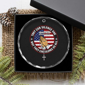Charlie Kirk Memorial Crystal Glass Ornament Retro American Flag TS10 Print Your Wear