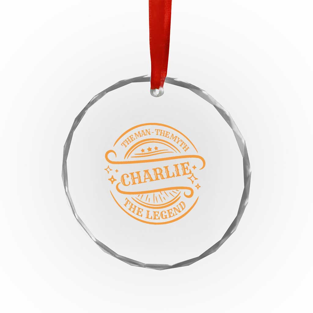 Charlie Kirk Memorial Crystal Glass Ornament Vintage The Man The Myth The Legend TS10 Print Your Wear