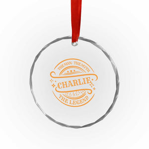 Charlie Kirk Memorial Crystal Glass Ornament Vintage The Man The Myth The Legend TS10 Print Your Wear