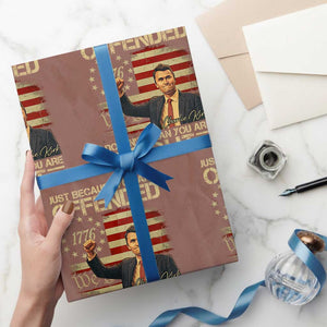 Charlie Kirk Memorial Wrapping Paper Roll Freedom Commemorative USA Flag Tribute TS10 Mocha Print Your Wear