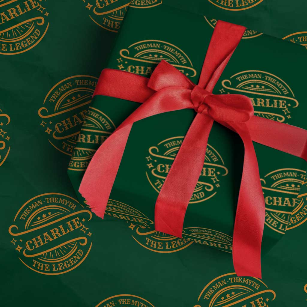 Charlie Kirk Memorial Wrapping Paper Roll Vintage The Man The Myth The Legend TS10 Green Print Your Wear