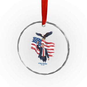 Charlie Kirk Tribute Crystal Glass Ornament A True Patriot American Flag Patriotic Eagle TS02 Print Your Wear