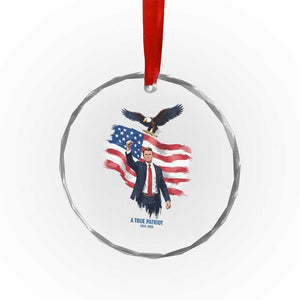 Charlie Kirk Tribute Crystal Glass Ornament A True Patriot American Flag Patriotic Eagle TS02 Print Your Wear