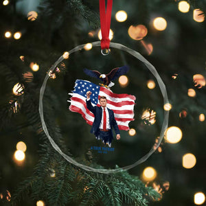 Charlie Kirk Tribute Crystal Glass Ornament A True Patriot American Flag Patriotic Eagle TS02 Print Your Wear