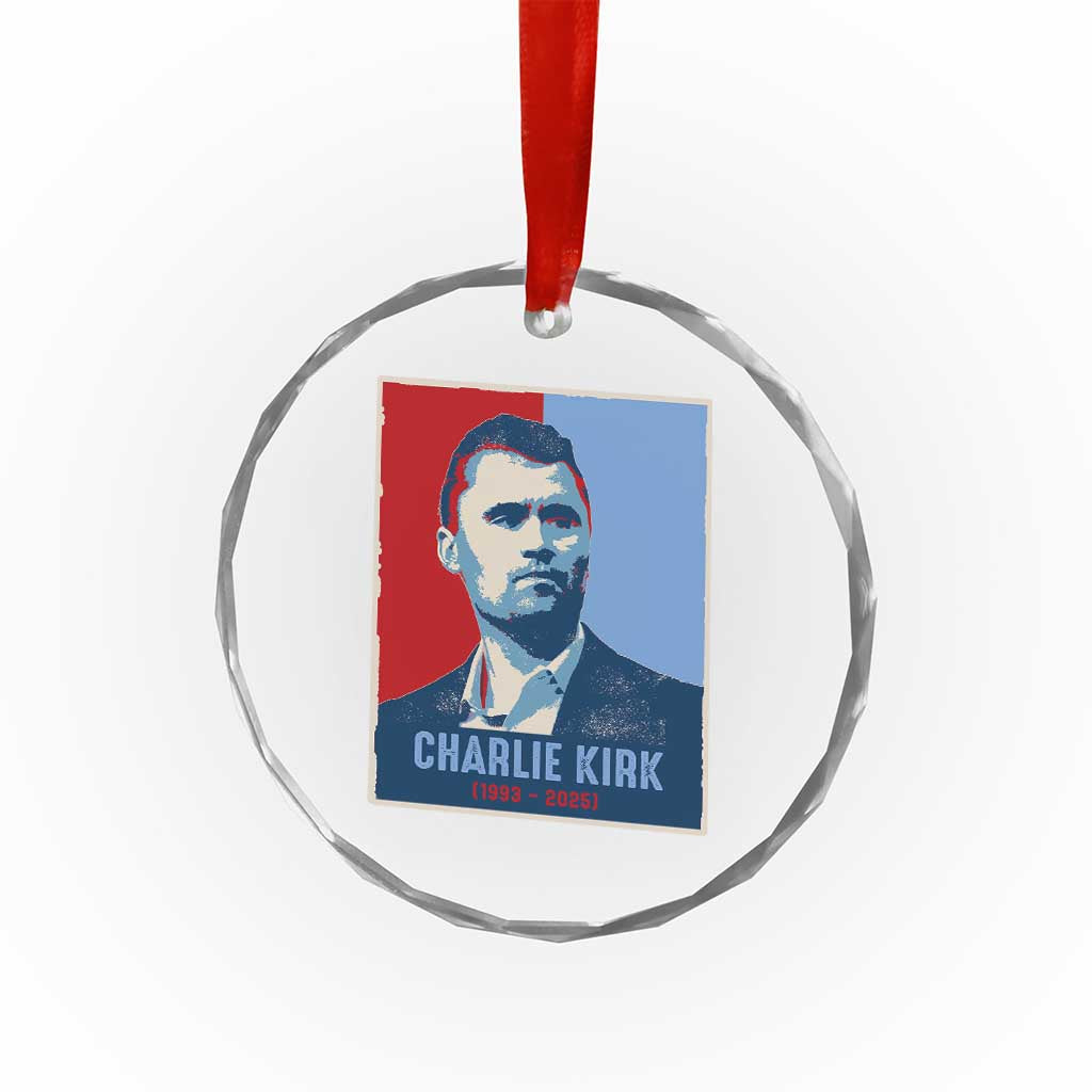 Charlie Kirk Tribute Crystal Glass Ornament Freedom Hope Memorial 1993 2025 TS02 Print Your Wear