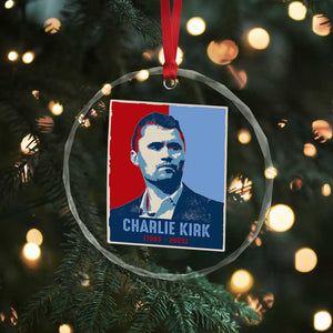 Charlie Kirk Tribute Crystal Glass Ornament Freedom Hope Memorial 1993 2025 TS02 Print Your Wear