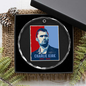 Charlie Kirk Tribute Crystal Glass Ornament Freedom Hope Memorial 1993 2025 TS02 Print Your Wear