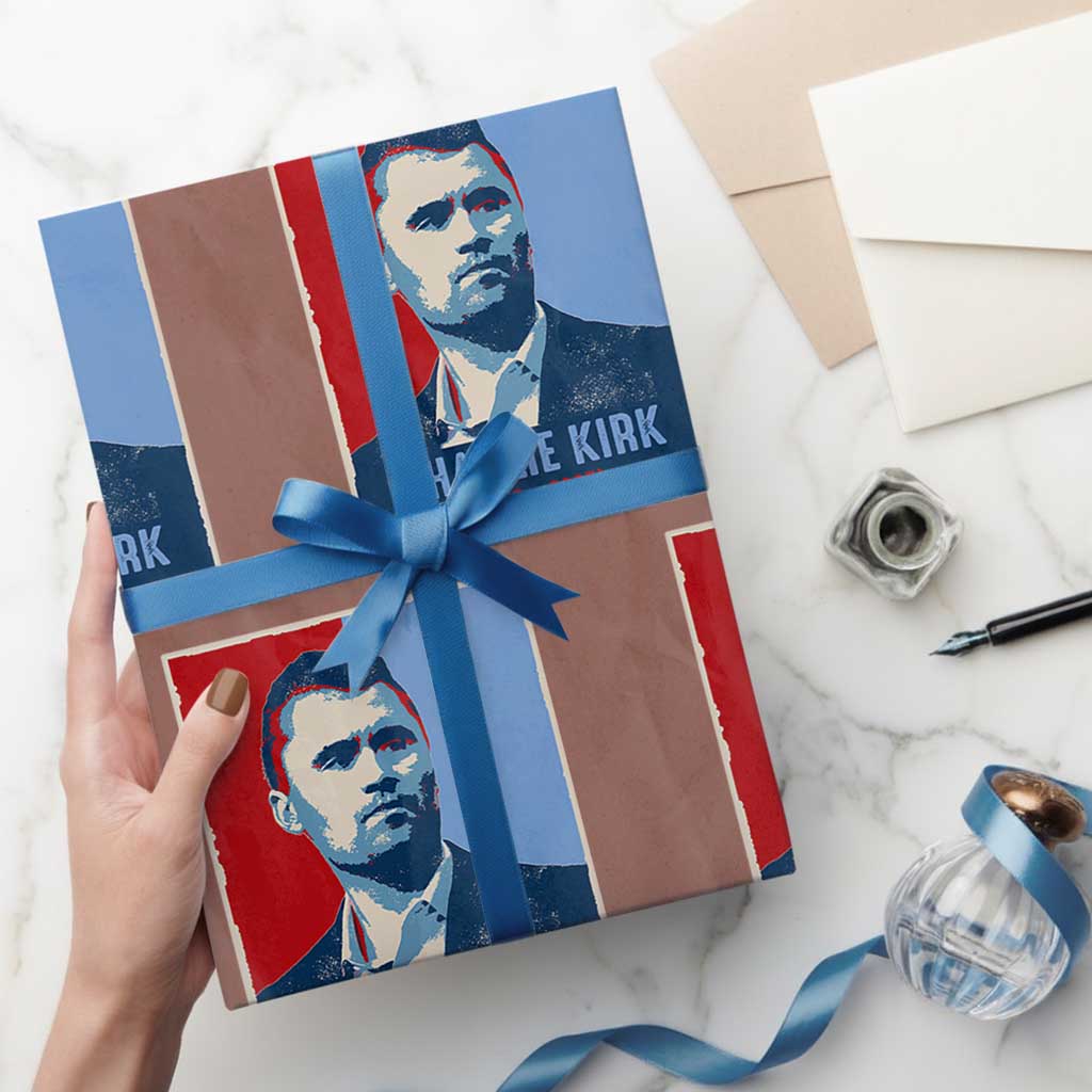 Charlie Kirk Tribute Wrapping Paper Roll Freedom Hope Memorial 1993 2025 TS02 Mocha Print Your Wear
