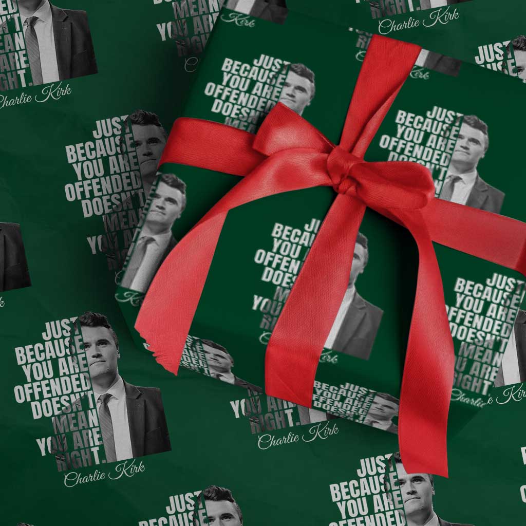 Charlie Kirk Wrapping Paper Roll Free Speech Memorial Tribute TS10 Green Print Your Wear