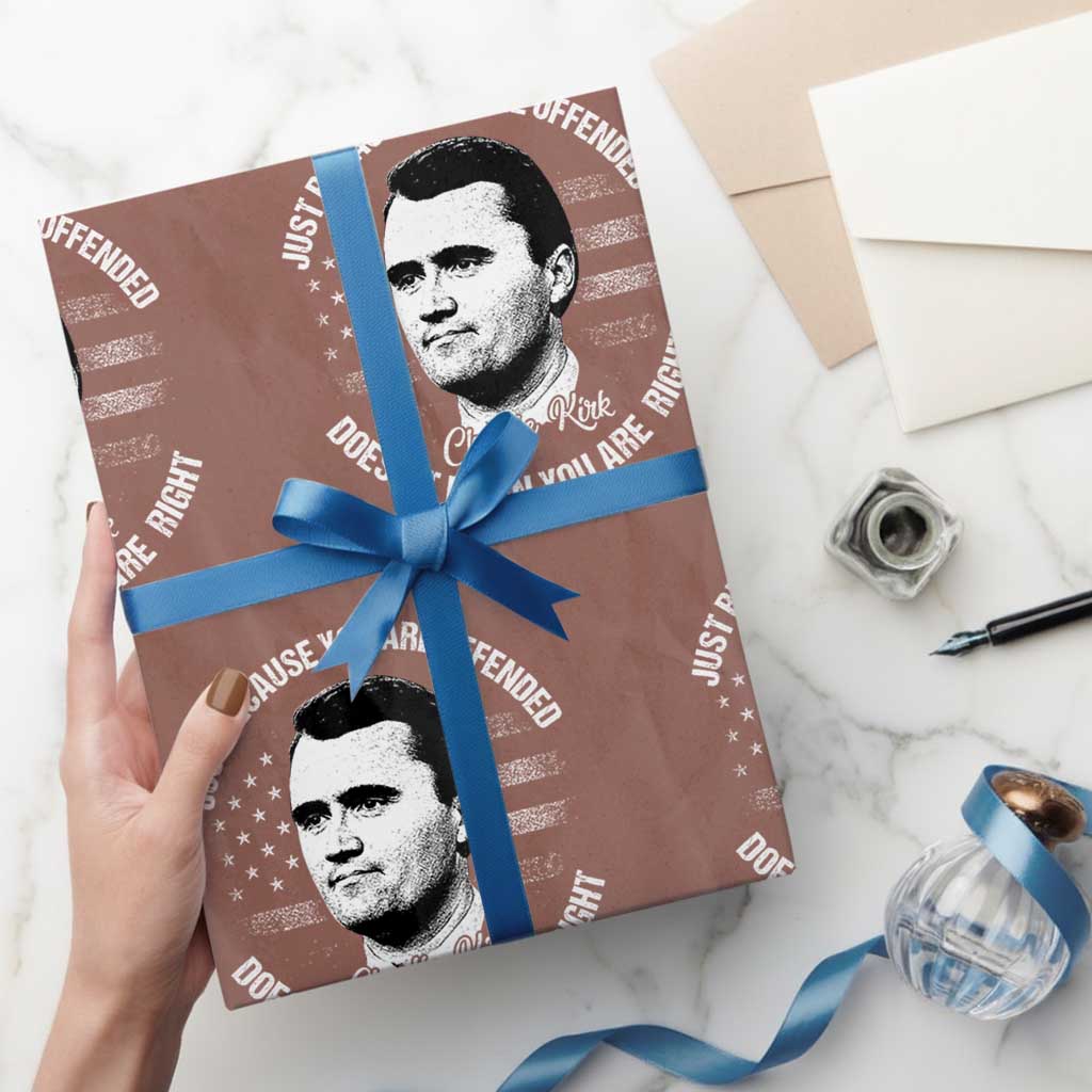 Charlie Kirk Wrapping Paper Roll Free Speech Retro USA Flag TS10 Mocha Print Your Wear