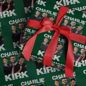 Charlie Kirk Wrapping Paper Roll Freedom Speech A True Patriot Tribute Bootleg TS10 Green Print Your Wear