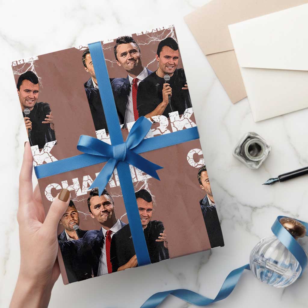 Charlie Kirk Wrapping Paper Roll Freedom Speech A True Patriot Tribute Bootleg TS10 Mocha Print Your Wear