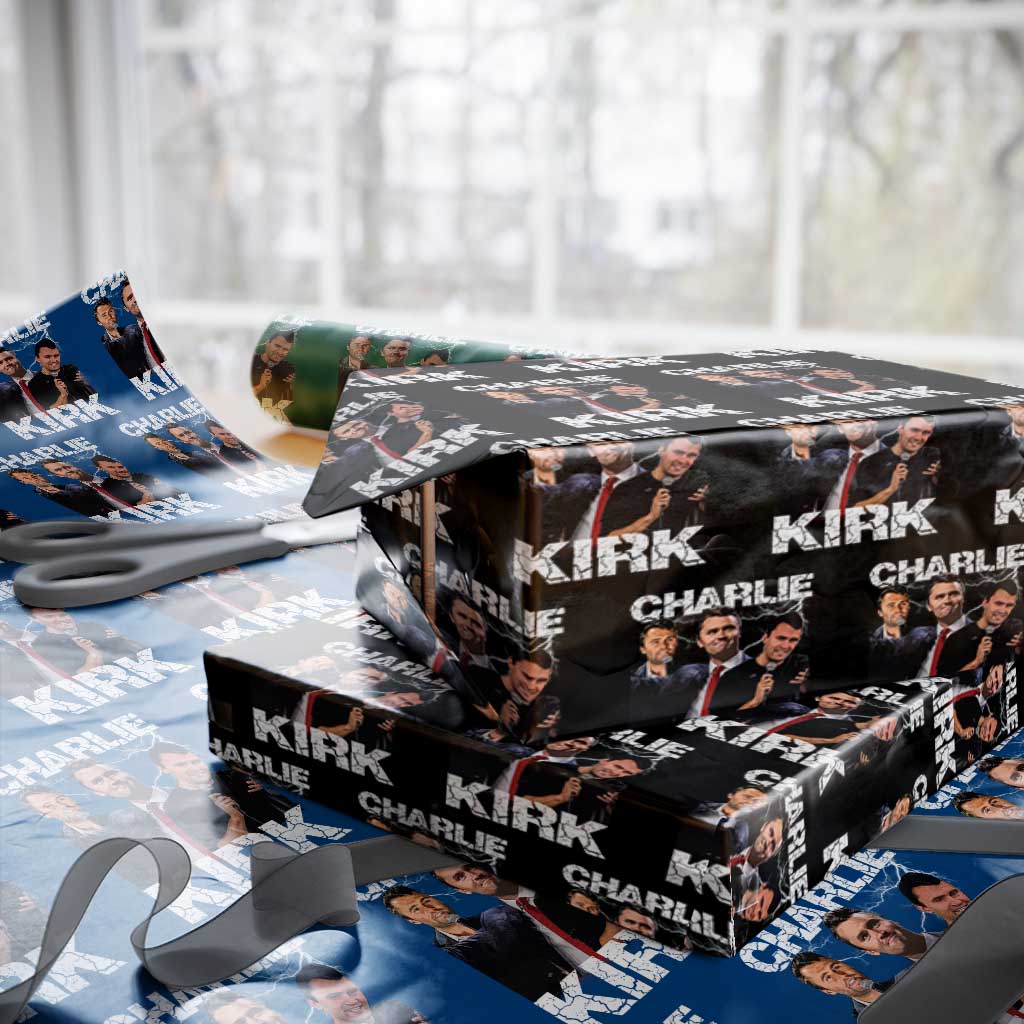 Charlie Kirk Wrapping Paper Roll Freedom Speech A True Patriot Tribute Bootleg TS10 Black Print Your Wear
