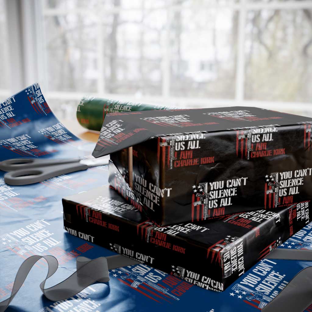 Charlie Kirk Wrapping Paper Roll You Cant Silence Us All USA Flag TS10 Black Print Your Wear