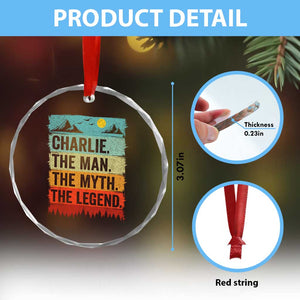 Charlie The Man The Myth The Legend Crystal Glass Ornament Retro Vintage TS10 Print Your Wear