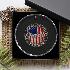 Charlie The Man The Myth The Legend Crystal Glass Ornament Retro Vintage American Flag TS10 Print Your Wear