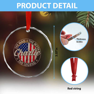 Charlie The Man The Myth The Legend Crystal Glass Ornament Retro Vintage American Flag TS10 Print Your Wear
