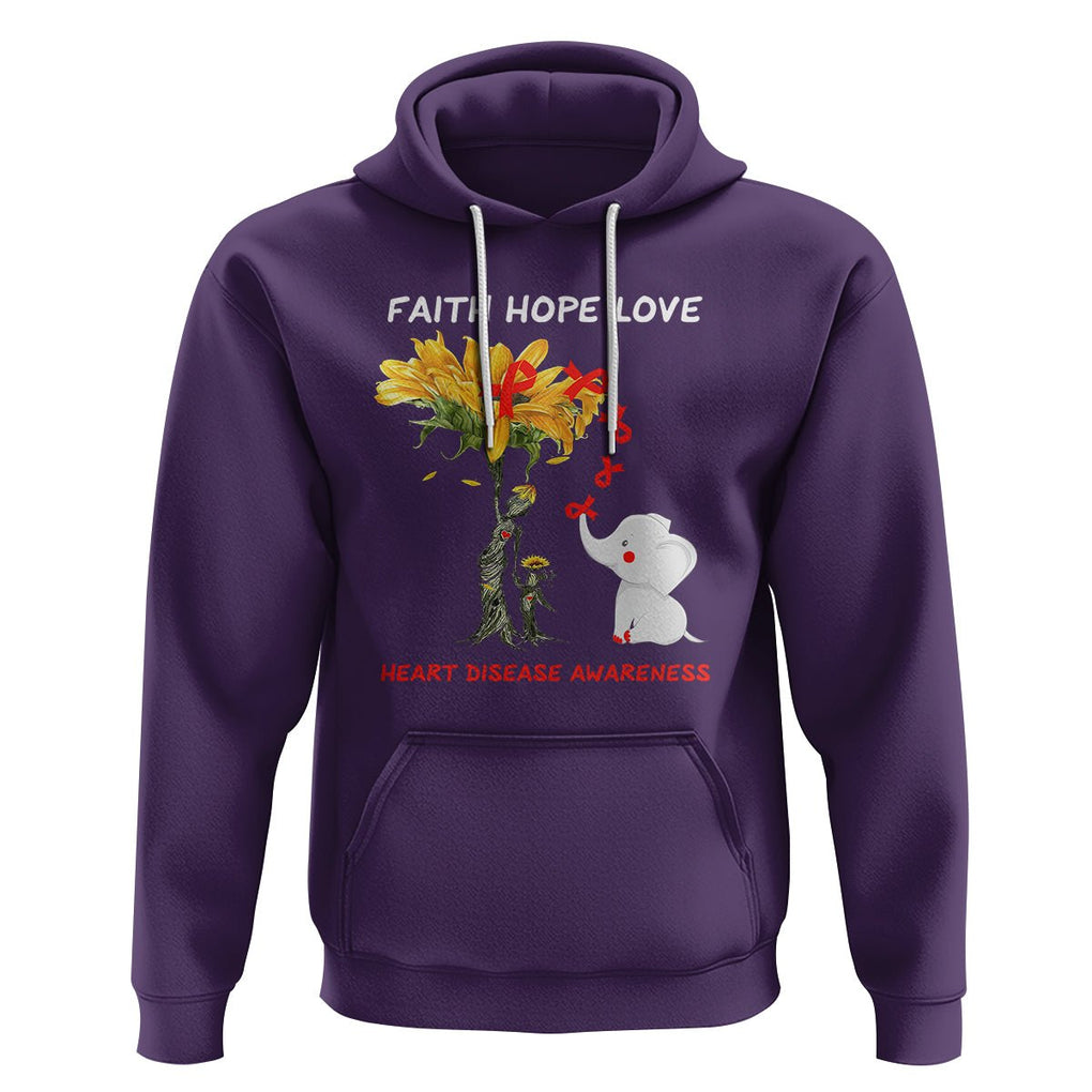 CHD Awareness Hoodie Faith Hope Love Support Heart Disease Awareness TS02 Purple Printyourwear