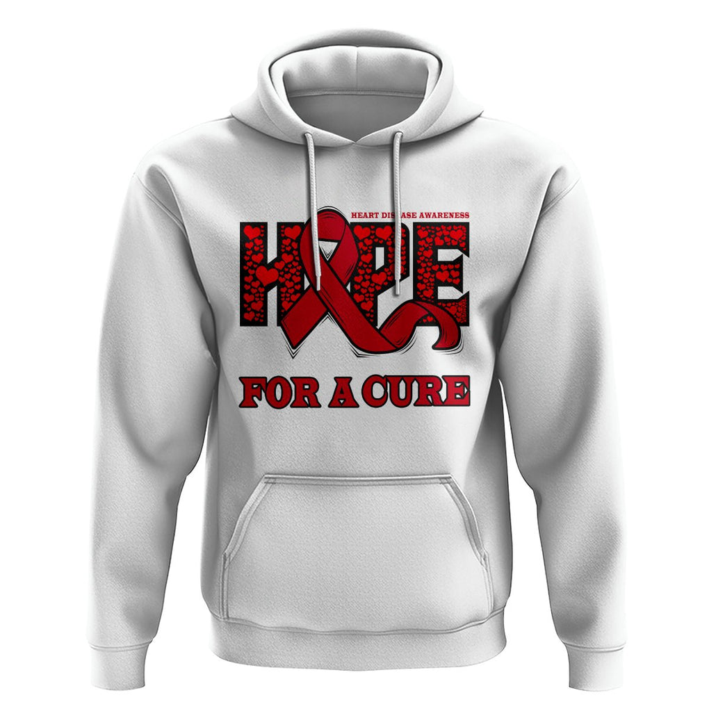 CHD Awareness Hoodie Hope For A Cure Heart Disease CHD Awareness Red Ribbon TS02 White Printyourwear
