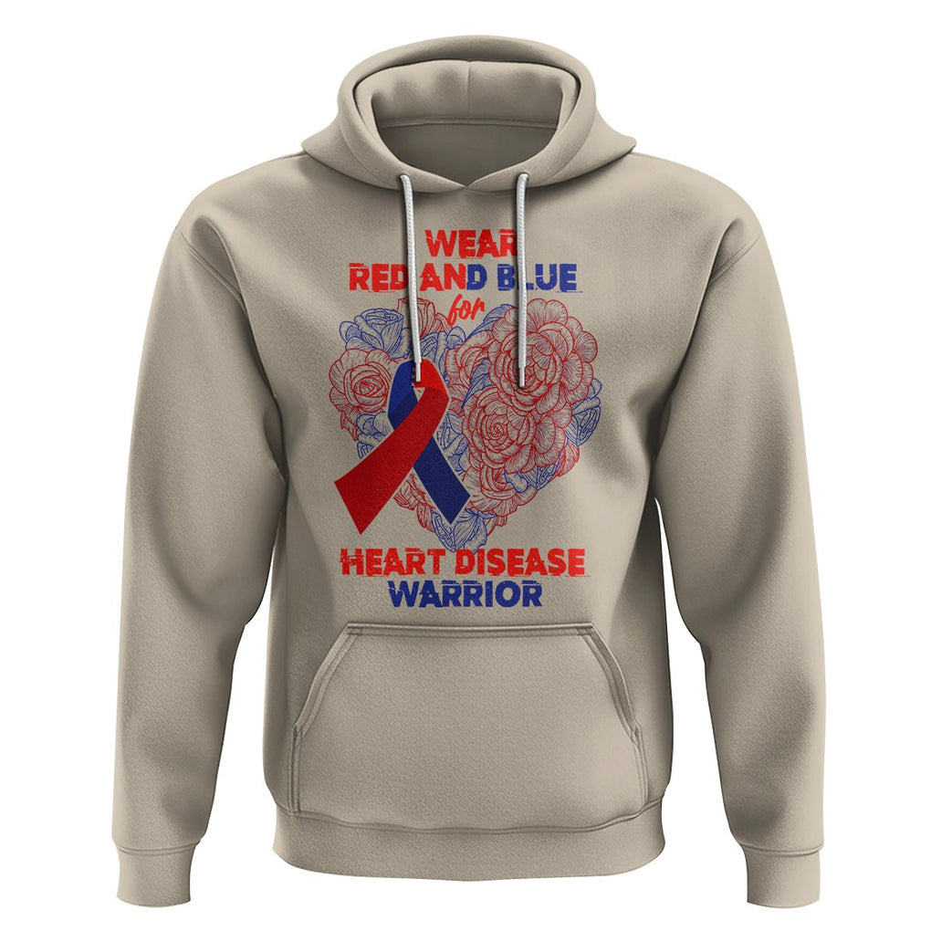 CHD Awareness Hoodie I Wear Red And Blue For Heart Disease Warrior CHD Month TS02 Sand Printyourwear