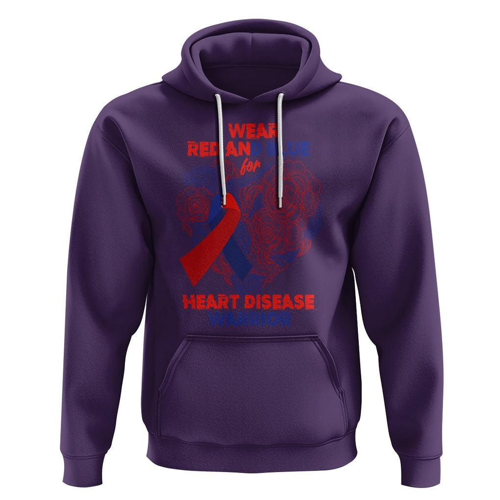 CHD Awareness Hoodie I Wear Red And Blue For Heart Disease Warrior CHD Month TS02 Purple Printyourwear