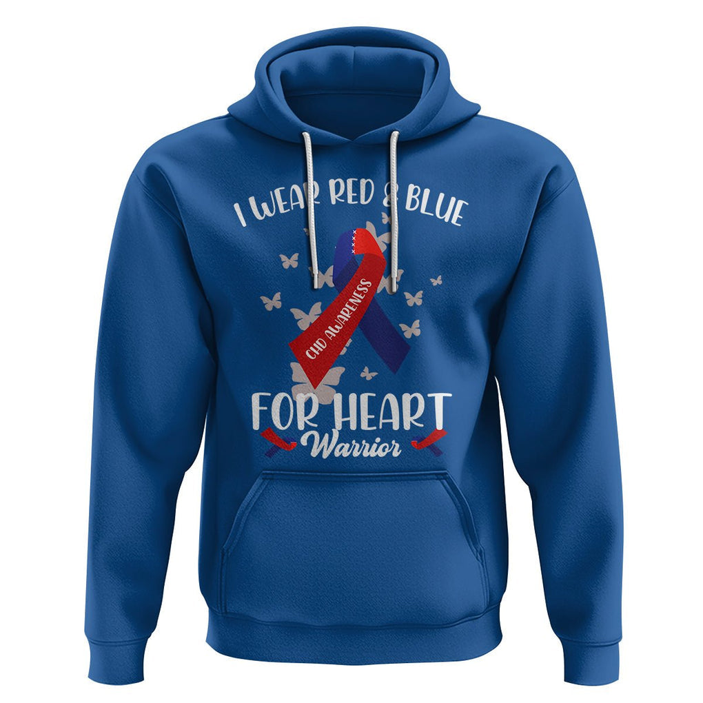 CHD Awareness Hoodie In February I Wear Red And Blue For Heart Warriors TS02 Royal Blue Printyourwear