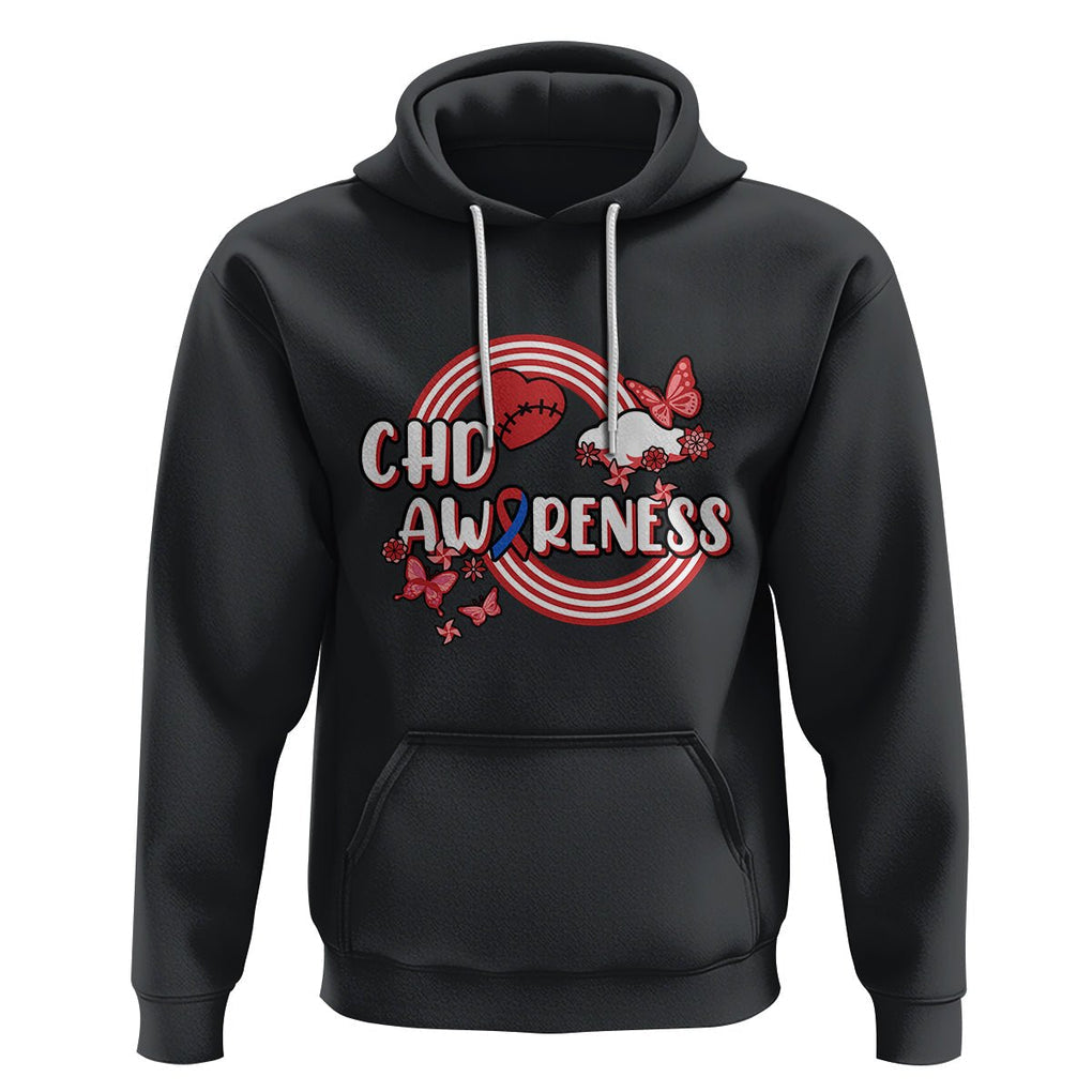 CHD Awareness Hoodie Rainbow Congenital Heart Defect Awareness Heart Disease TS02 Black Printyourwear