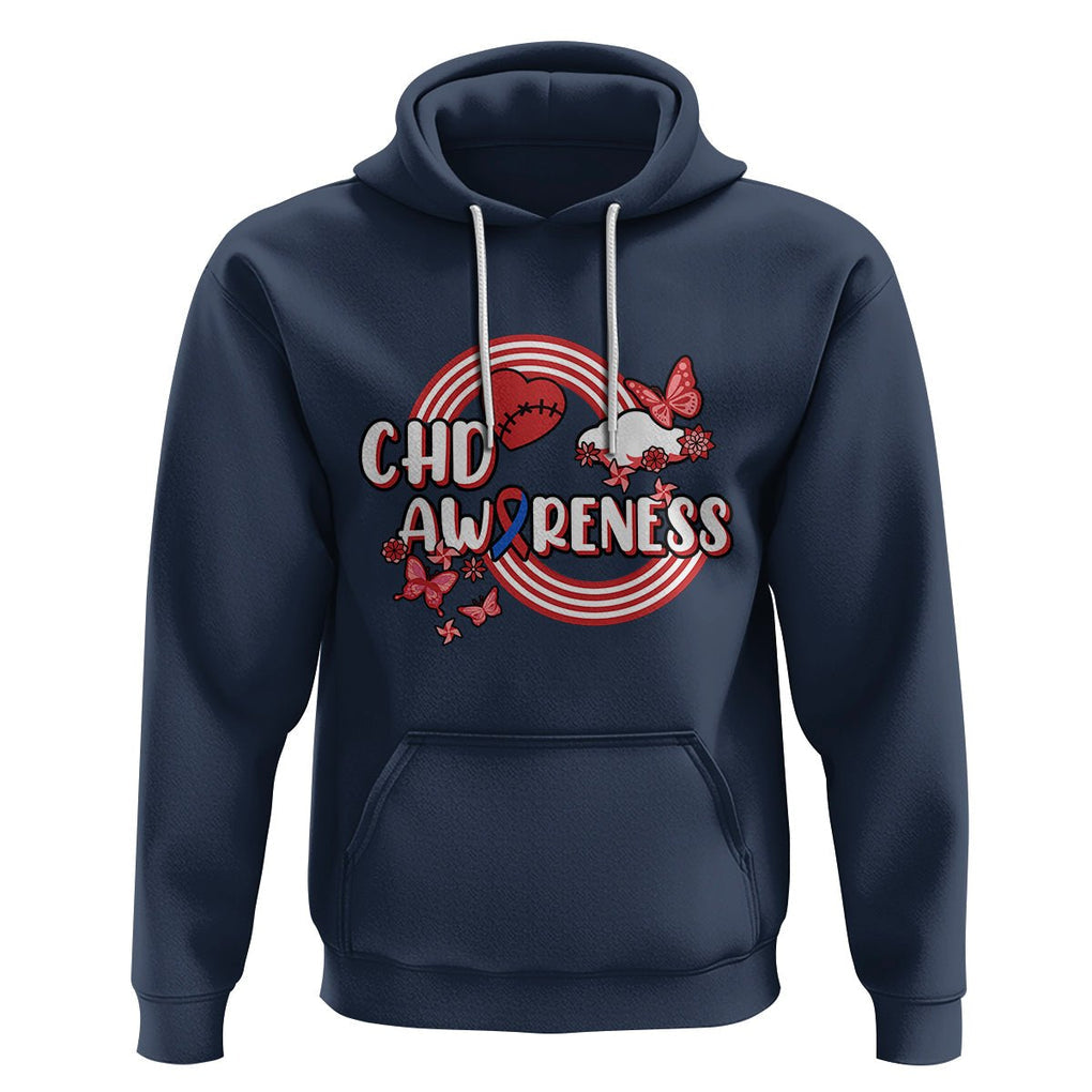 CHD Awareness Hoodie Rainbow Congenital Heart Defect Awareness Heart Disease TS02 Navy Printyourwear