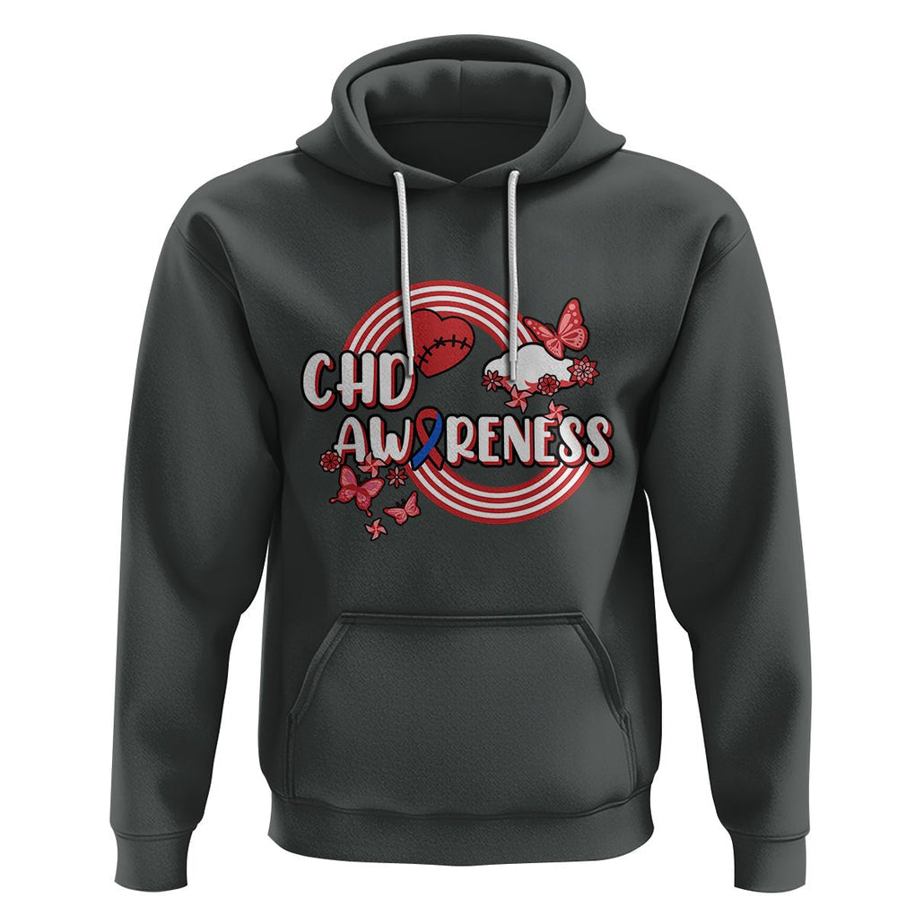 CHD Awareness Hoodie Rainbow Congenital Heart Defect Awareness Heart Disease TS02 Dark Heather Printyourwear