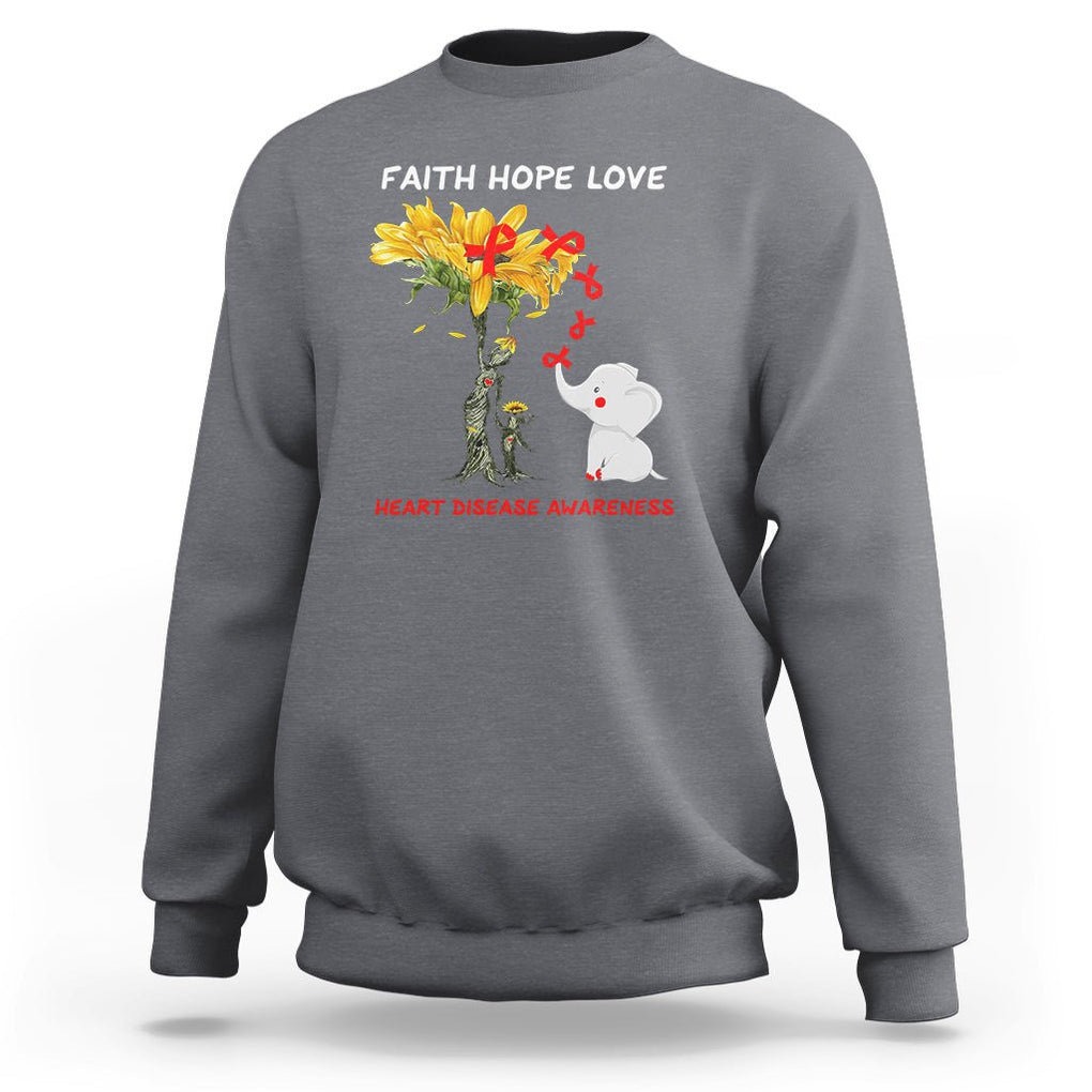 CHD Awareness Sweatshirt Faith Hope Love Support Heart Disease Awareness TS02 Charcoal Printyourwear